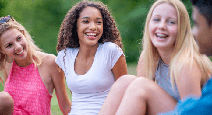 teens hanging out