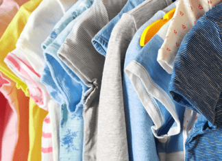rack of kids clothes