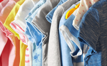 rack of kids clothes