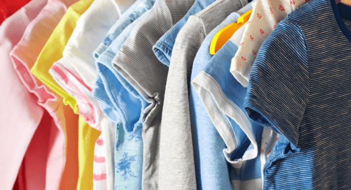 rack of kids clothes